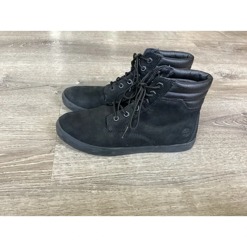 Timberland Boots Womens Size 7 Black Nubuck Chukka Lace Up Ortholite A1KLO9
